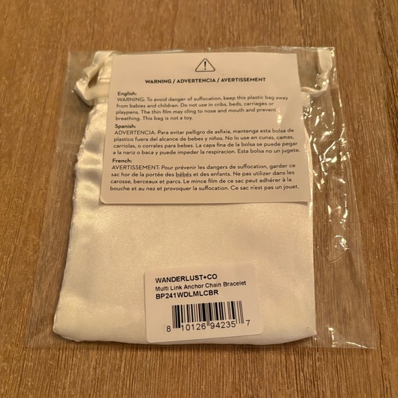 WANDERLUST + CO 14-18K Gold/Rhodium Plated Multi Link Anchor Chain Bracelet BNIP - Picture 9 of 9